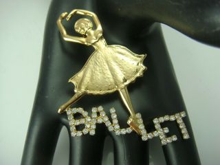 Vintage Ballet Dancer Gold Tone 1990 