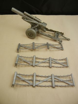Vintage Marx Ww2 Battleground Playset Long - Barreled Howitzer Barbed Fence