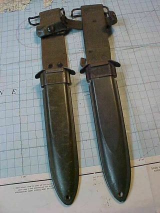 Vintage Us M8a1 Fighting Knife / Bayonet Scabbard Pair