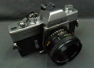 Great Vintage Minolta Srt - 201 35mm Film Camera W/ 50mm 1.  7 Rokkor - X Lens