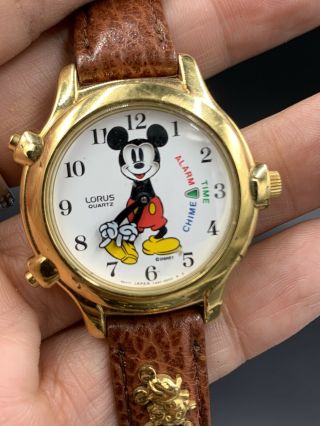 Vintage Collectible Lorus Mickey Mouse Melody Watch With Alarm/chime V69f - 6000