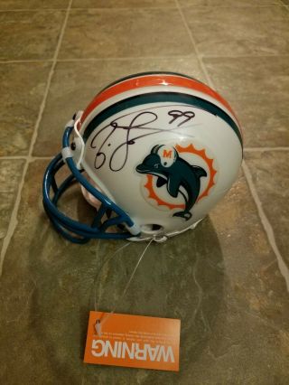 Jason Taylor Autographed Dolphins Mini Helmet From Miami Dolphins Signed
