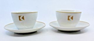 Canadian Pacific Airlines Cp Air Porcelain Tea Cup Saucer Set Of 2 Vintage (a)
