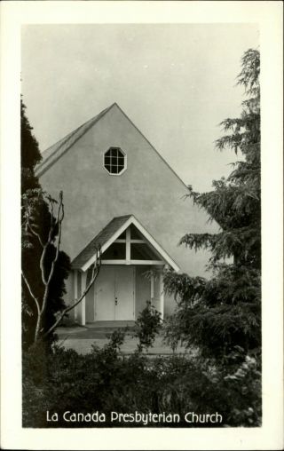 Rppc Presbyterian Church La Canada California 1939 - 1950 Vintage Photo Postcard