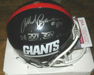 Mark Bavaro Autograph Signed Mini Helmet York Giants 4x Sb Xxi Xxv Jsa