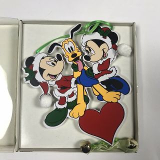 Vintage Disney Mickey Mouse Minnie Pluto Christmas Ornament Kurt S Adler Box 2
