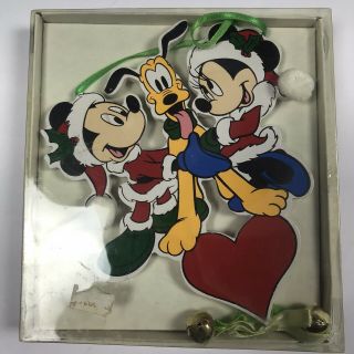 Vintage Disney Mickey Mouse Minnie Pluto Christmas Ornament Kurt S Adler Box 3