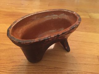 Mid 19th Century Redware Food Mold Unusual Form Of Animal (?) Great Honest Wear
