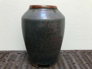 Vintage Possibly Japanese Studio Pottery Hand Thrown Mottled Glaze 6 3/8” Vase