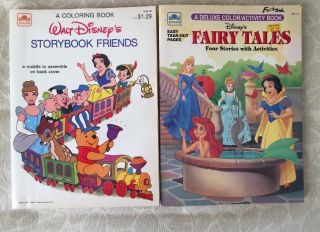 Vintage & Rare Walt Disney Color & Activity Book Snow White Golden 2 Books