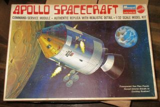 Monogram Apollo Spacecraft 1/32 Nasa Moon 1970 Vintage Kit Mib