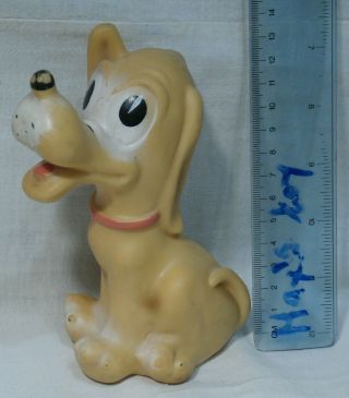 Pluto 6 " Vintage Rubber Toy Doll Walt Disney Production,  Biserka Art 193