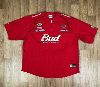 Vintage Chase Mens Budweiser Nascar 1/4 Zip T - Shirt | Usa Retro | 3xl Red