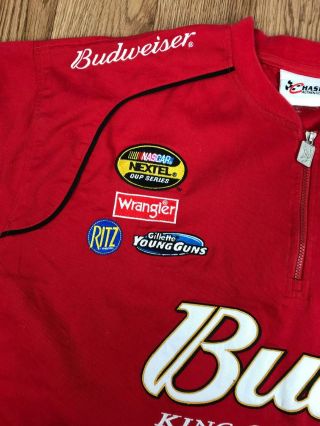 Vintage CHASE Mens BUDWEISER NASCAR 1/4 Zip T - Shirt | USA Retro | 3XL Red 3