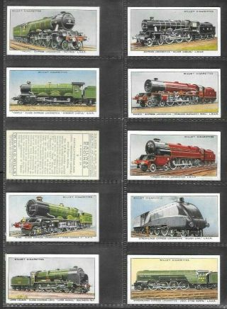 Wills 1936 Interesting (railway) Full 50 Card Set  Railway Engines