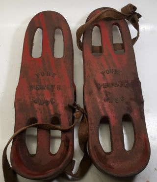 Vintage York Health Shoes Cast Iron 11 " Insole Fitness.  Barbell Attachable.