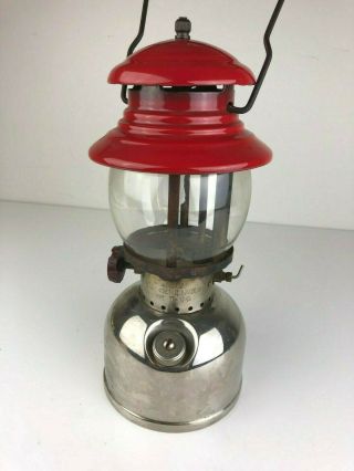 Vintage August 1955 Chrome/red Model 200 Coleman Lantern.  Made In Canada.