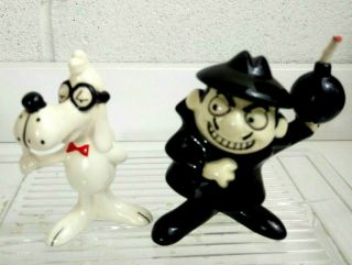 Mr Peabody And Boris Badenov From Bullwinkle Vintage Figurines