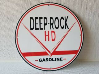 Vintage " Deep Rock H - D Gas " Sinclair 12 " Porcelain Metal Gasoline & Oil Sign