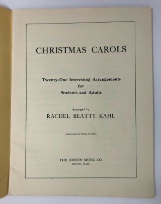 VTG Christmas Carols/Songs Rachel Beatty Kahl - Thomas Music Co - R Brooks - Schaum 3