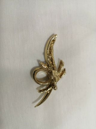Vintage Attwood And Sawyer A&S Goldtone and Crystal Rhinestone Diamonte Brooch. 2
