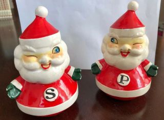 Vintage Holt Howard Winking Santa Salt And Pepper Shakers Cute