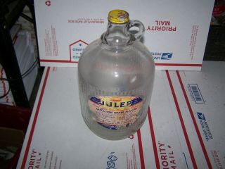 Vintage Julep Grape 1 Gallon Syrup Jug With Paper Label Bottle With Lines