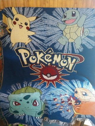 Pokemon Pikachu And Friends Vintage Throw Blanket
