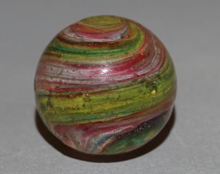 Vintage Marbles Early Shrunken Twisted Onionskin Shooter H/o 13/16 " - 20.  9mm
