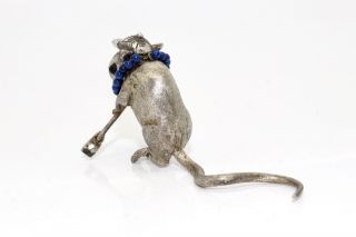 An Awesome Unusual Vintage Sterling Silver Cast Mouse Rower Ornament 15061 2
