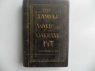 Antique Folk Art Hand Carved Shale Stone Book Dated 1893 From Oakbank Pit