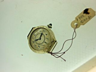 14kt Gold Case Round,  Sapphire Crown Ladies Antique Wrist Watch,  Runs Fine,
