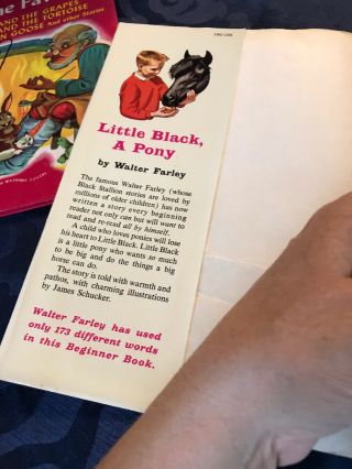 Dr.  Seuss Little Black,  A Pony Walter Farley 1961 1st Edition Beginner Book DJ 3