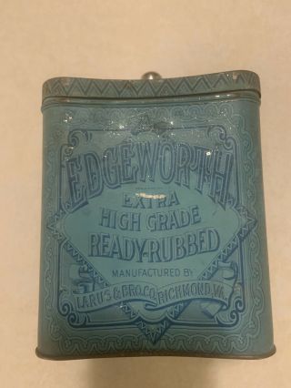 Vintage Edgeworth Extra Ready Rubbed Smoking Tobacco Tin Hinged Lid