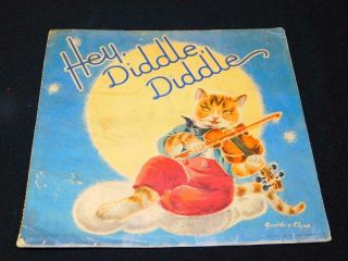 Vintage 1940s 1950s Geraldine Clyne Pop - Up Book Hey Diddle Diddle Cat & Fiddle