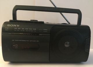 Vintage Sony Cfm10 Mini Boombox Am Fm Radio Cassette Player Recorder Vtg—works