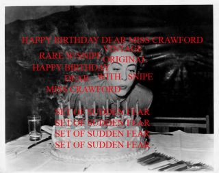 Joan Crawford Blows Birthday Candles Vintage Sudden Fear Set With Snipe
