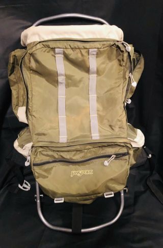 Jansport External Frame Backpack Hiking Camping Lightweight Vintage Green Vtg
