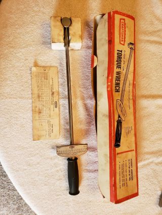Vintage Craftsman Torque Wrench 0 - 100 Ft/lb 1/2 " Drive W/ Box -