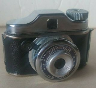 Vintage Crystar Miniature Mini Spy Camera With Leather Case