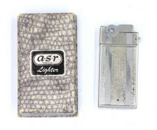 Vintage Art Deco Style Asr Lighters Set Of 2 Silver Tone Box Papers Pouch