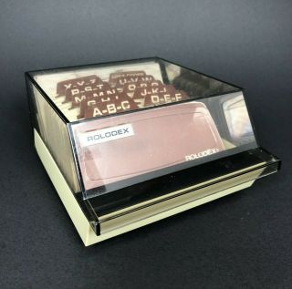 Vintage Rolodex Petite Covered Card File With Cards Alphabetizes Contacts S310c