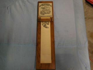 Vintage Baker Brothers Groceries Wood Wall Grocery List Pad Holder Rack Memo