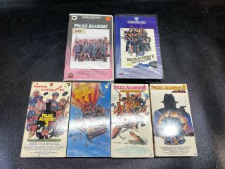 Vtg 80s Police Academy Movies 1 2 3 4 5 6 First 2 Movies In Clamshell Case