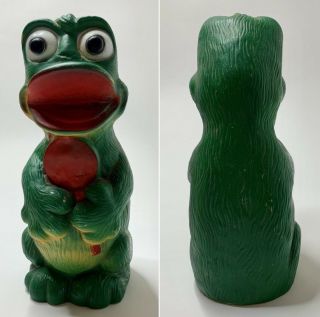 Vintage Green Hippie Monster Play Pal Plastics Blow Mold Bank 1971 Hr Pufnstuf