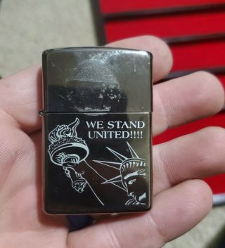 Vintage Zippo Lighter Satue Of Liberty United We Stand