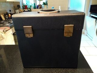 Vinyl Lp Record Storage Box Case (black,  W/ Key) Vintage