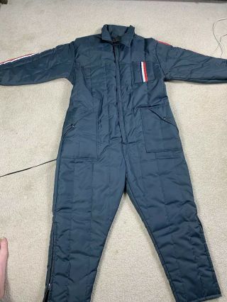Vtg Mens Size Xxl One Piece Insulated Snow Suit Blue