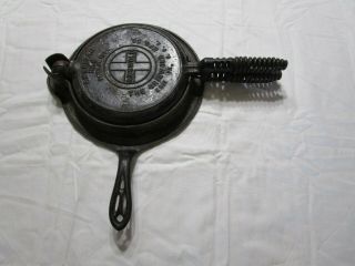 Antique Griswold 8 Cast Iron Waffle Make Iron With Base