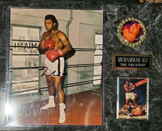 Vintage Muhammad Ali Signed/autographed Plaque With Card